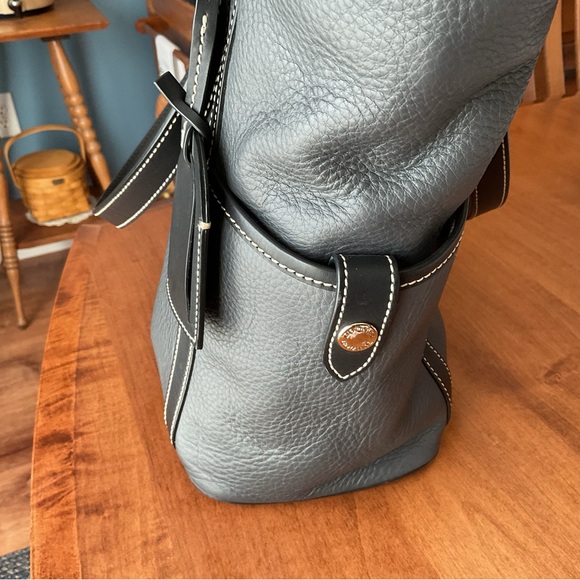 Dooney & Bourke Pebble Leather Dark Gray Tote w/ accessories - Picture 13 of 16